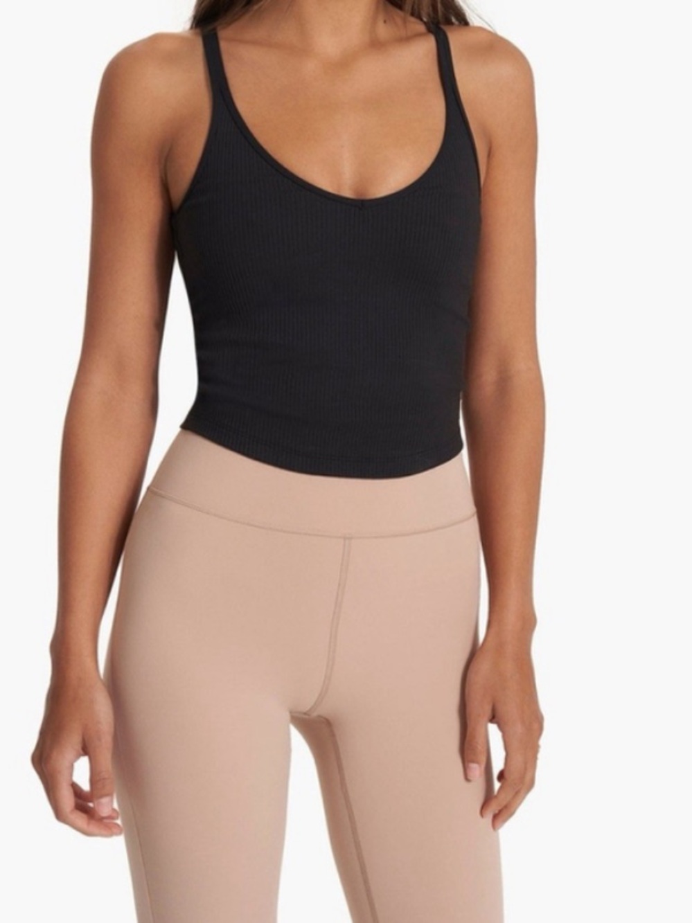 VUORI Rib Crop Tank Black Women’s Size S